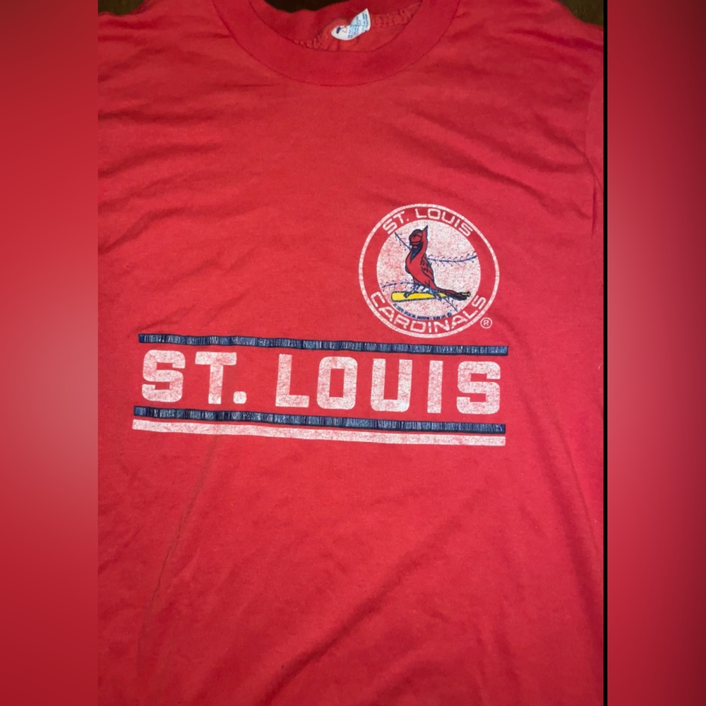 Vintage St. Louis Cardinals Baseball Red Short Sleeve 80’s 90’s Tee - Picture 3 of 7